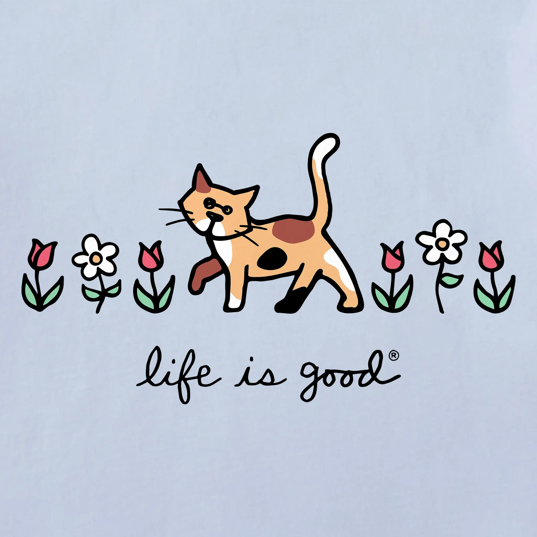 Women's Al with Flowers Short Sleeve Crusher Vee Life is Good