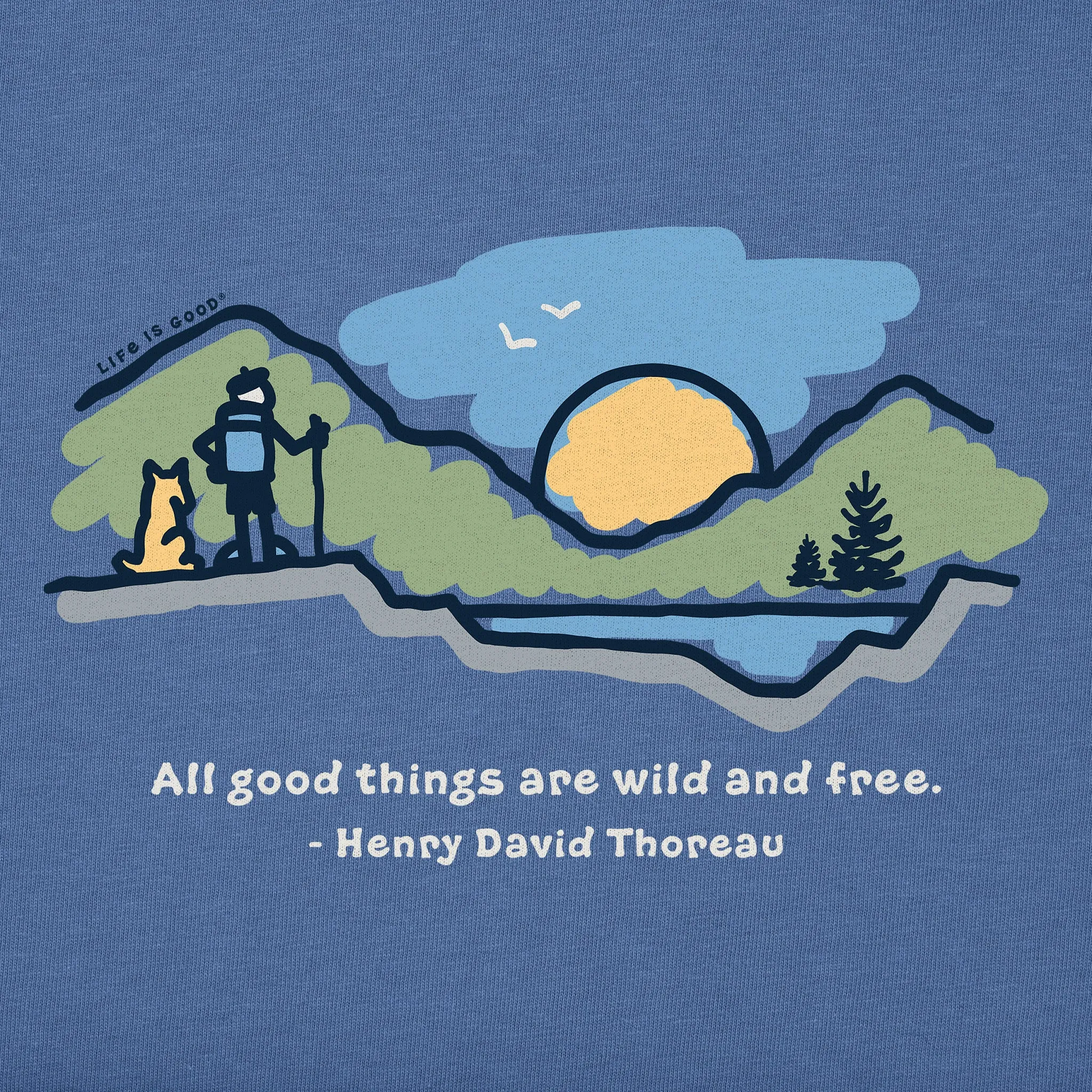Women's All Good Things are Wild & Free Short Sleeve Vee Life is Good