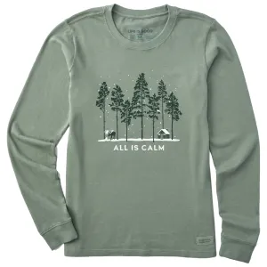 Women's All is Calm Moose Cabin Long Sleeve Crusher Tee Life is Good
