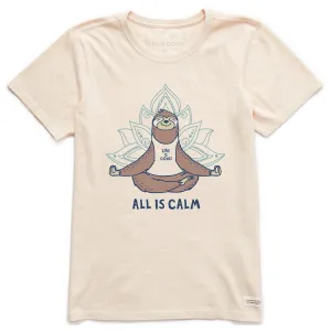 Women's All is Calm Sloth Short Sleeve Crusher Tee Life is Good