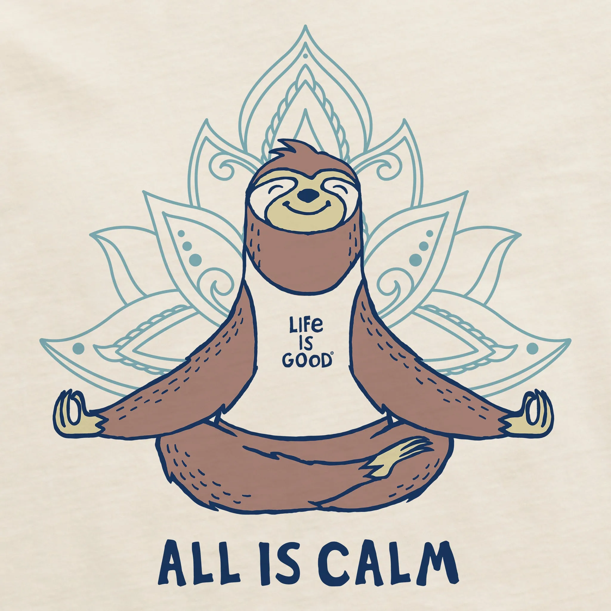 Women's All is Calm Sloth Short Sleeve Crusher Tee Life is Good