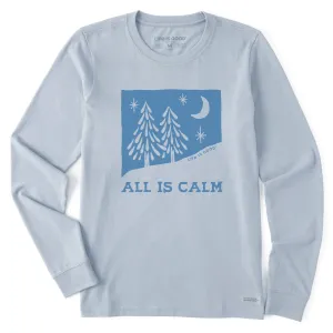 Women's All is Calm Snowy Pines Long Sleeve Crusher Tee Life is Good