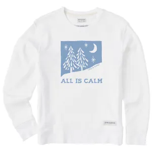 Women's All is Calm Snowy Pines Simply True Fleece Crew Life is Good