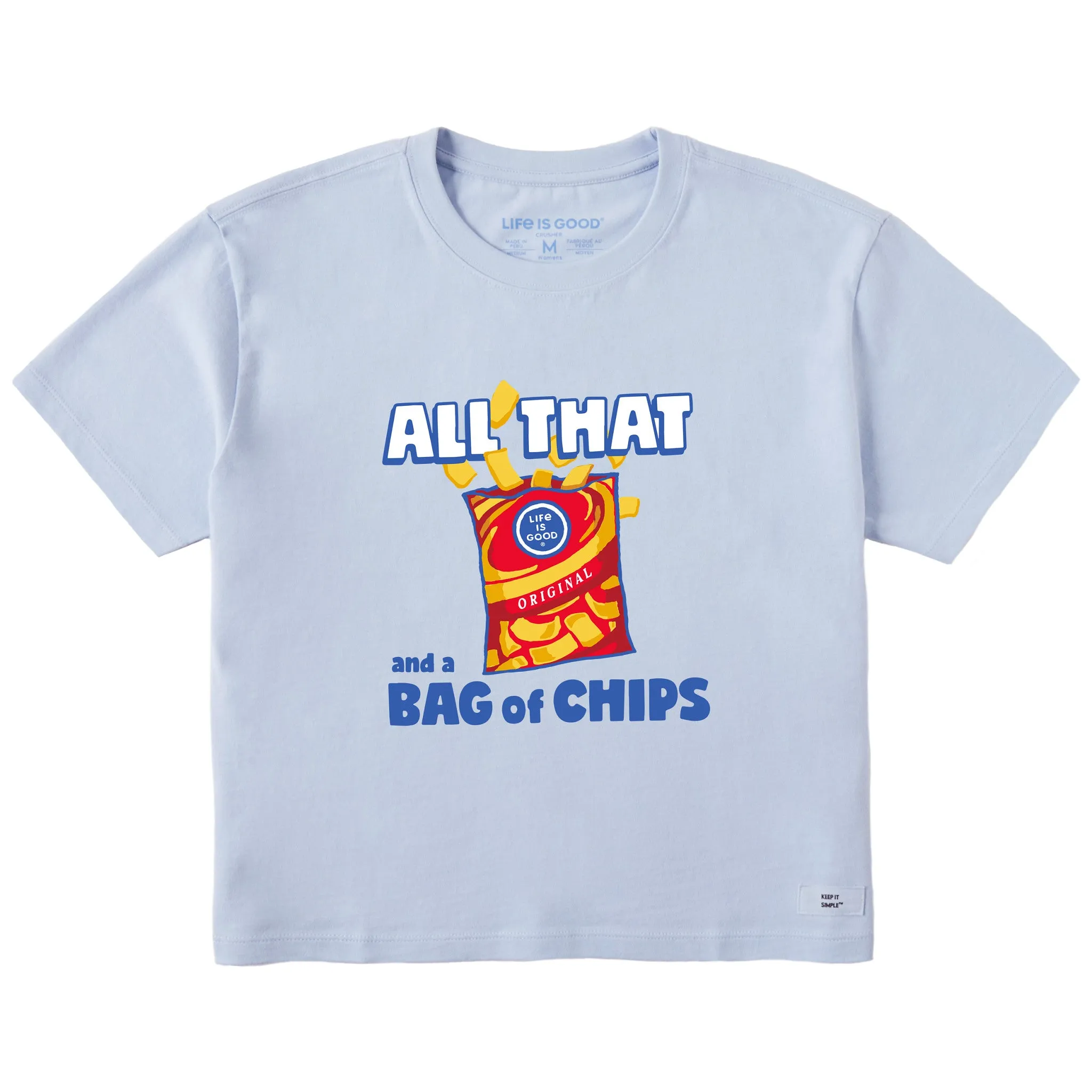 Women's All That and a Bag of Chips Short Sleeve Crusher Boxy Tee Life is Good