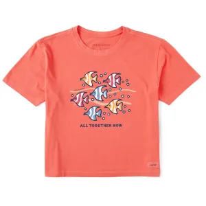 Women's All Together Now Fish Short Sleeve Crusher Boxy Tee Life is Good