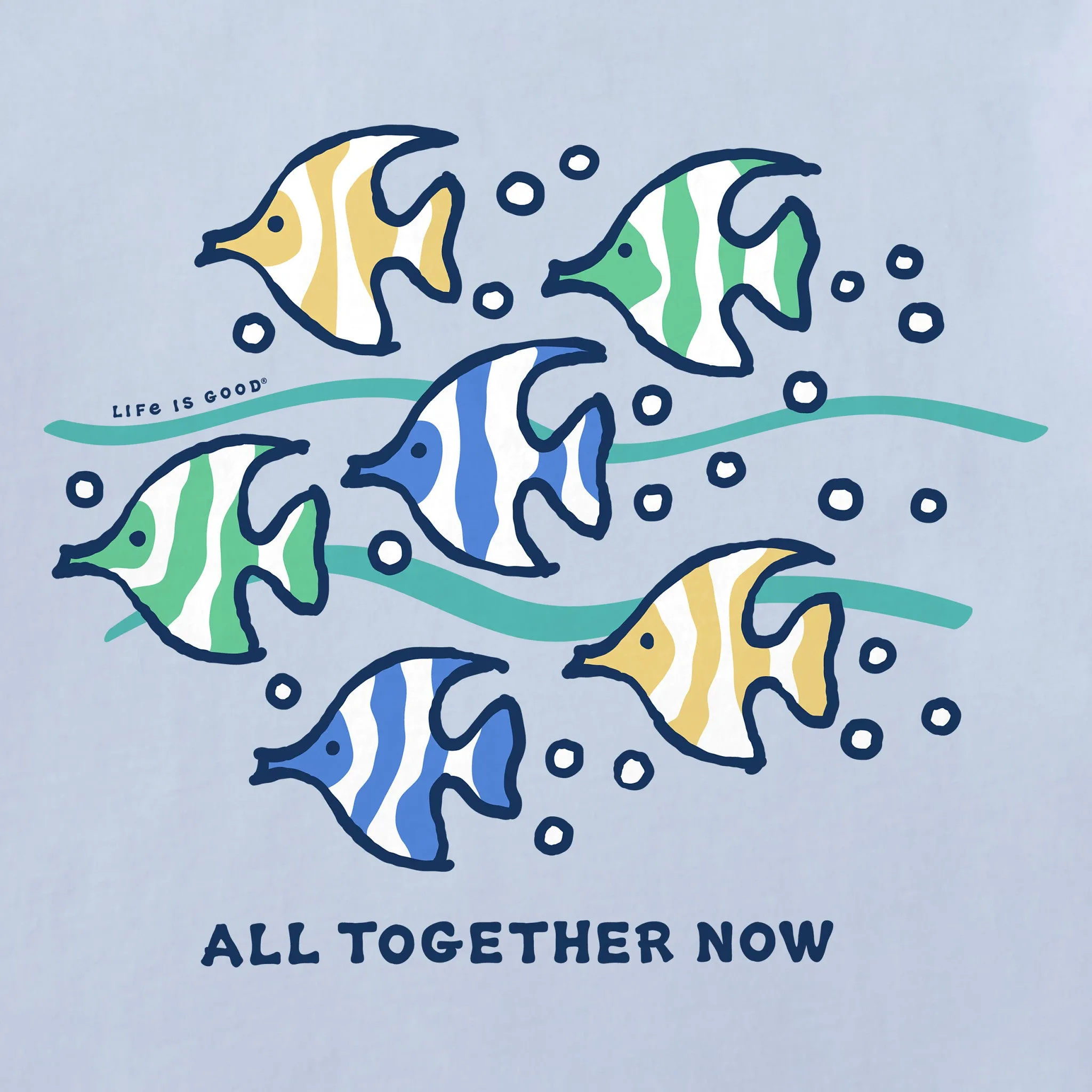 Women's All Together Now Fish Short Sleeve Crusher Vee Life is Good