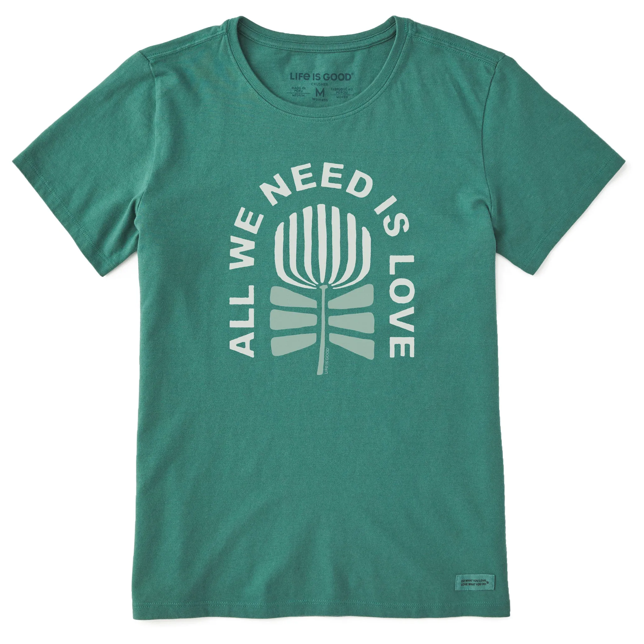 Women's All We Need is Love Flower Short Sleeve Crusher Tee Life is Good