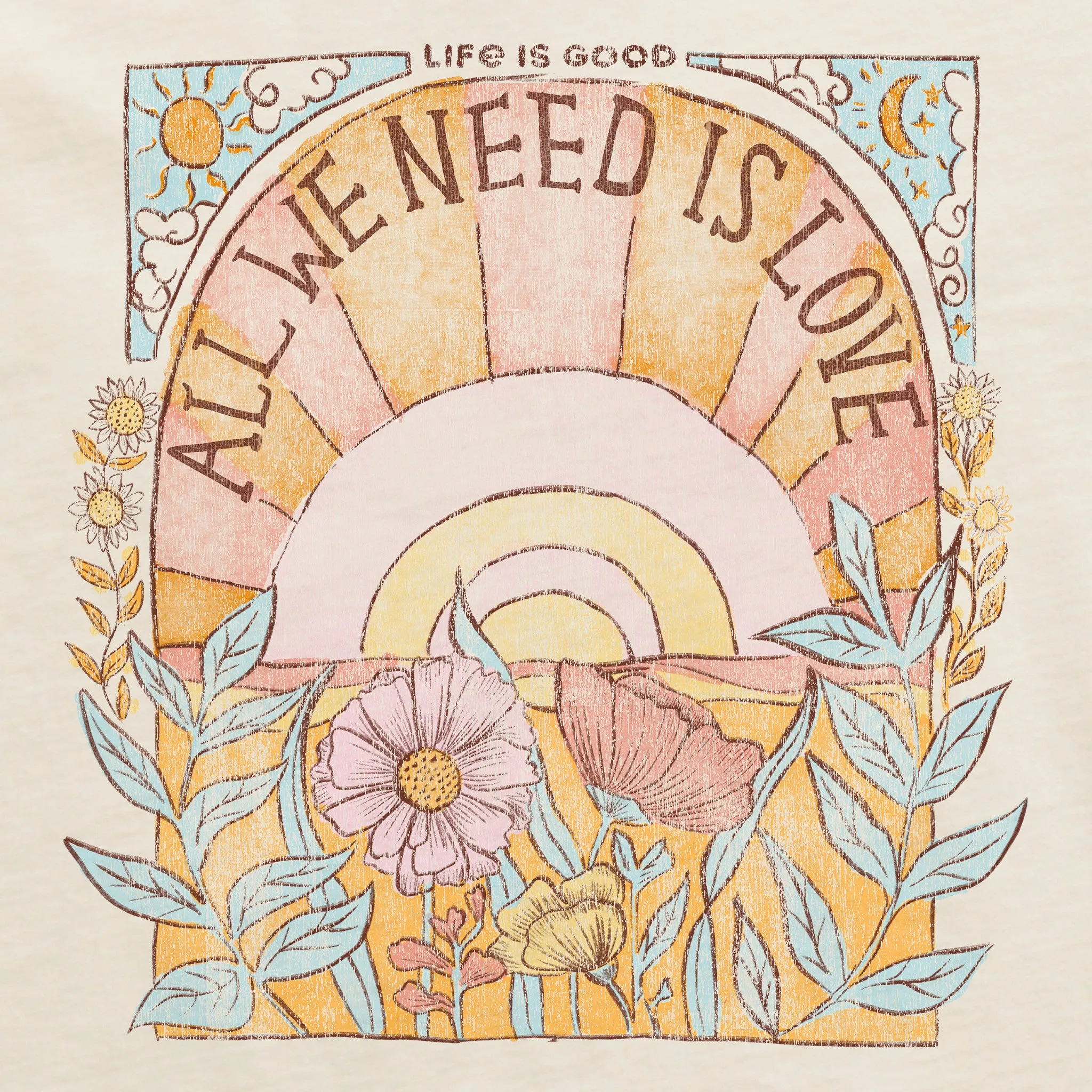 Women's All We Need is Love Simply True Fleece Crew Life is Good