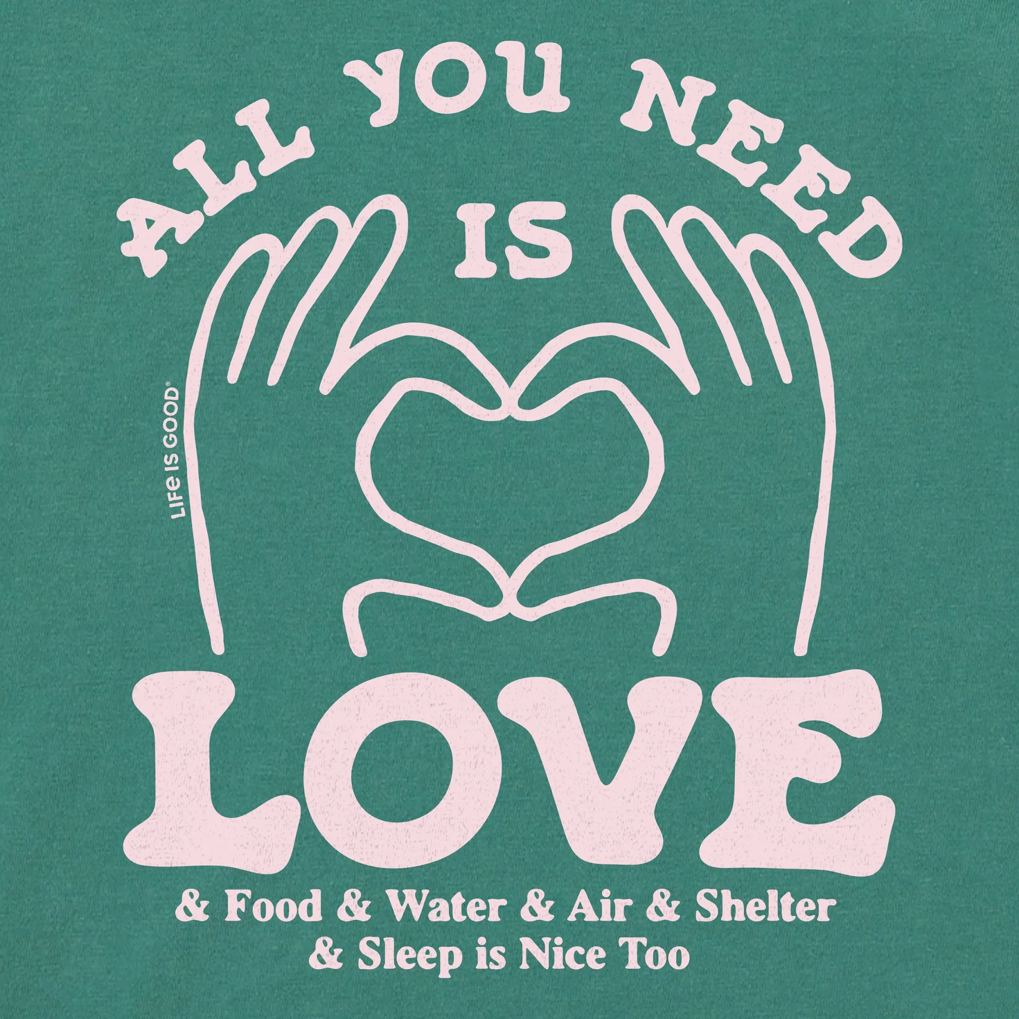 Women's All You Need is Love & Essentials Short Sleeve Crusher Boxy Tee Life is Good