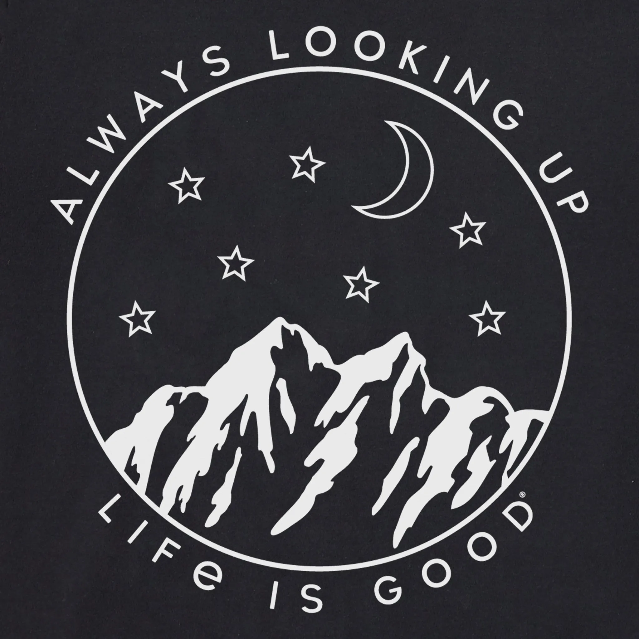 Women's Always Looking Up Celestial Short Sleeve Vee Life is Good