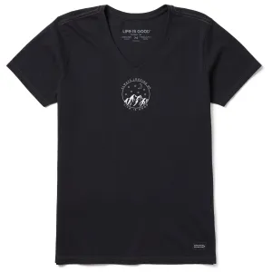 Women's Always Looking Up Celestial Short Sleeve Vee Life is Good