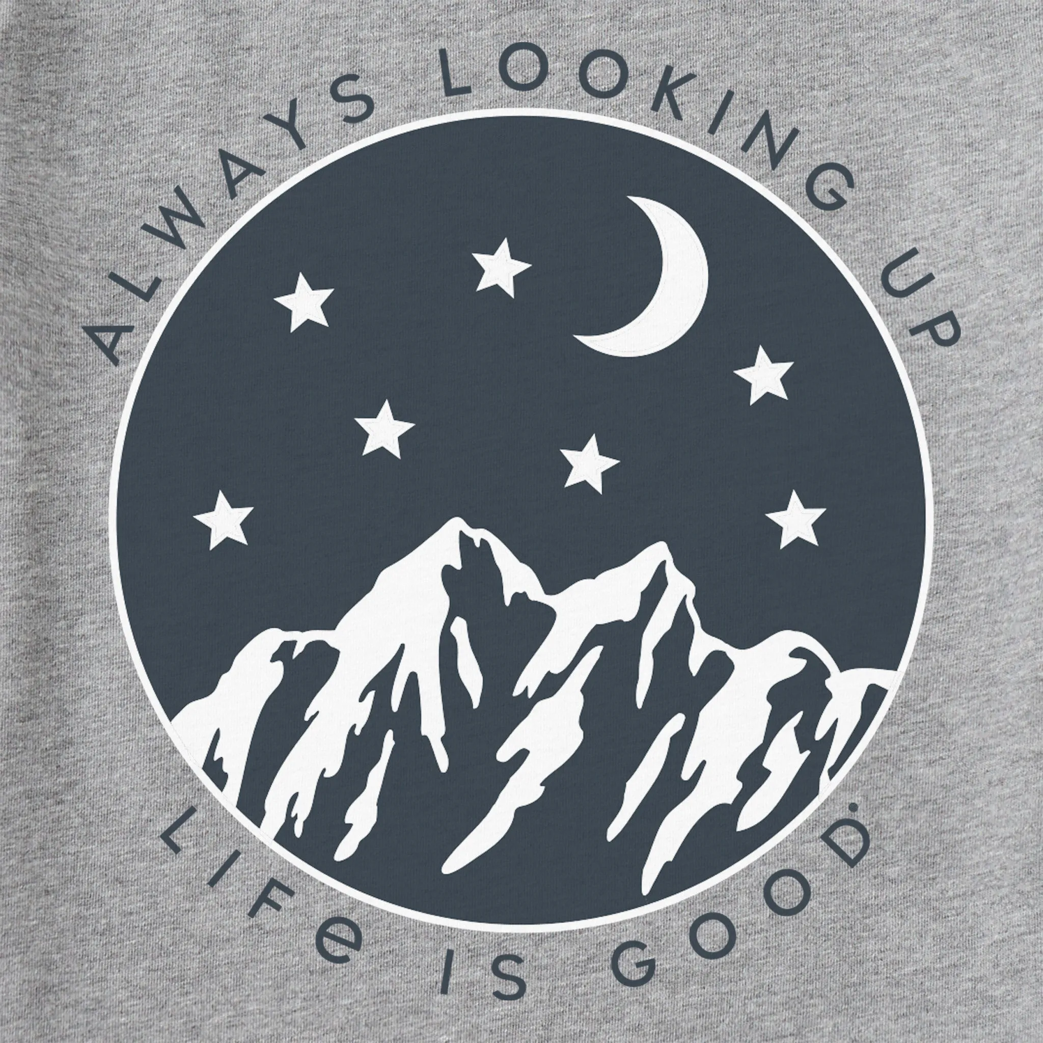 Women's Always Looking Up Celestial Short Sleeve Vee Life is Good
