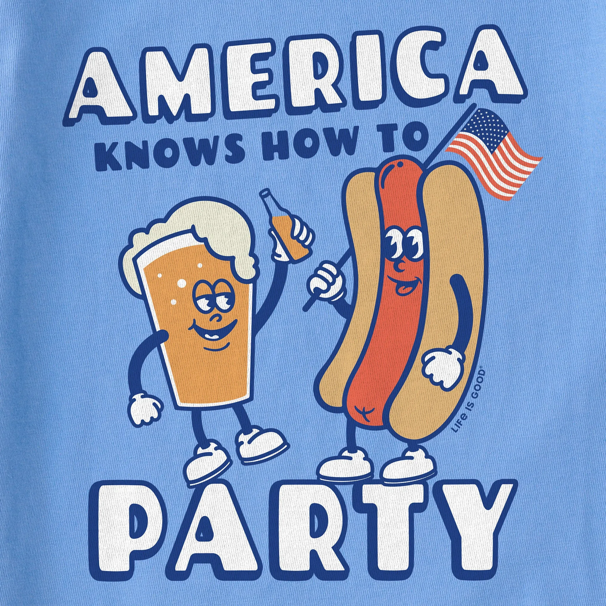 Women's America Knows How to Party Short Sleeve Crusher Boxy Tee Life is Good