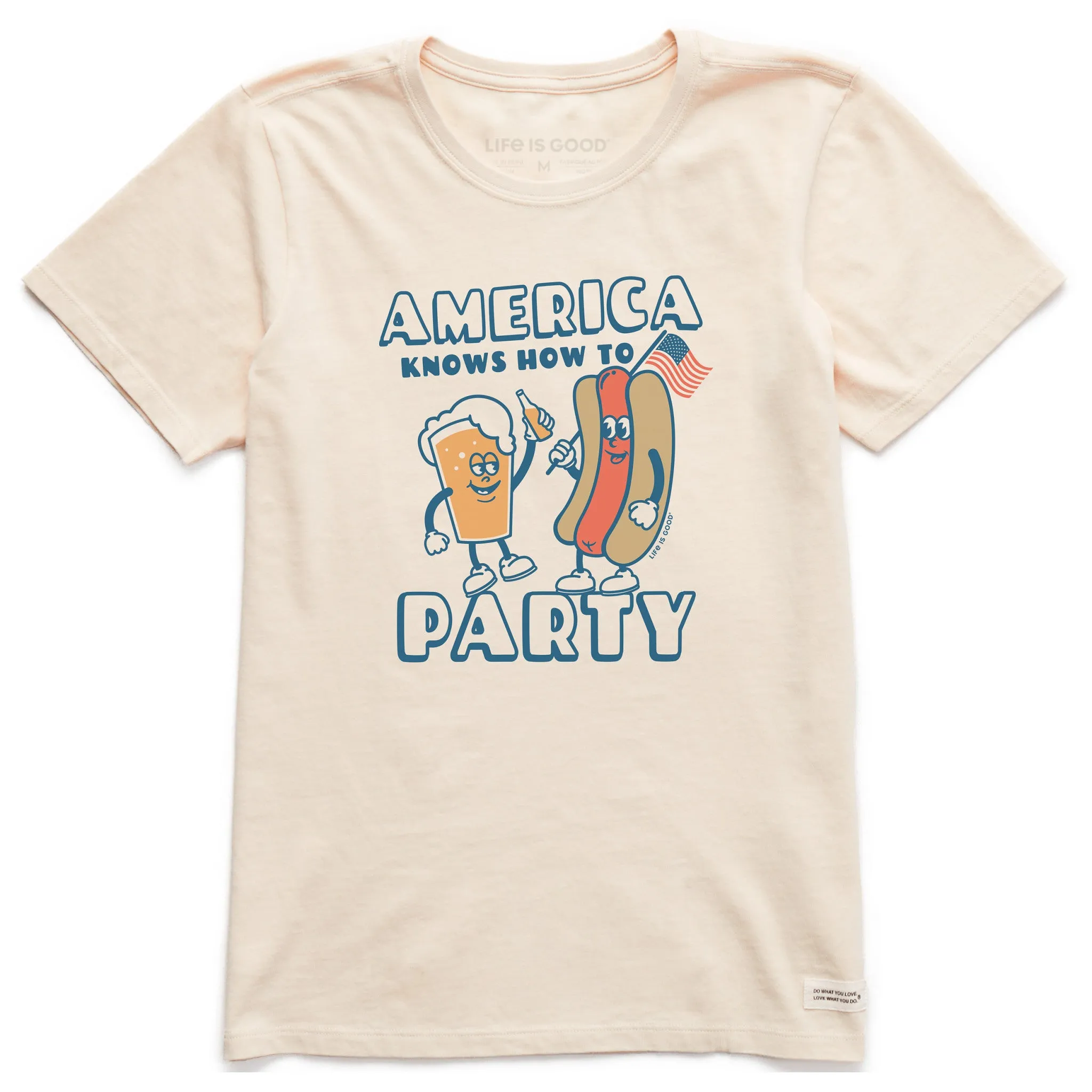 Women's America Knows How to Party Short Sleeve Crusher Tee Life is Good