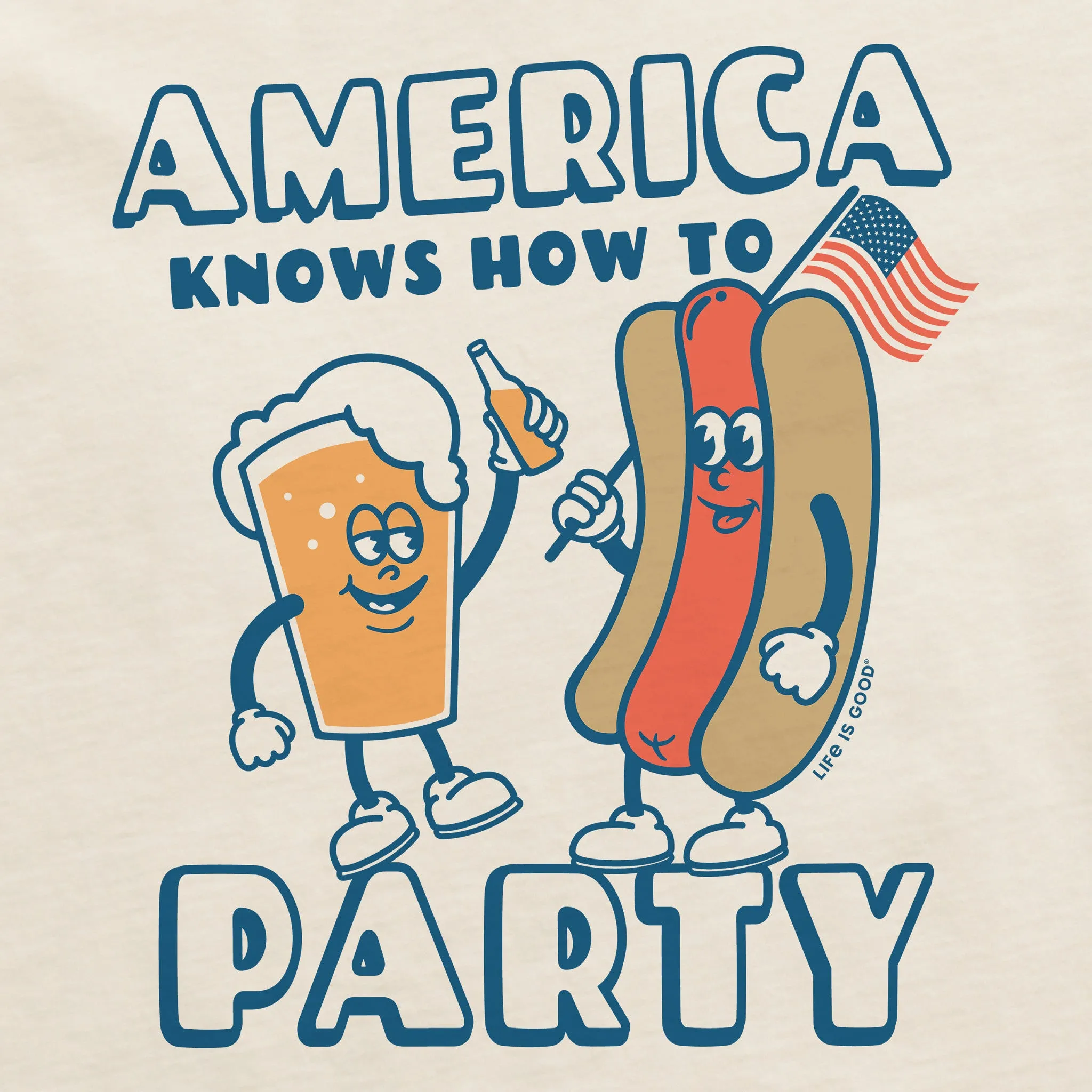 Women's America Knows How to Party Short Sleeve Crusher Tee Life is Good