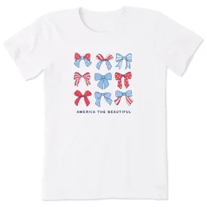 Women's America the Beautiful Bows Short Sleeve Crusher Tee Life is Good