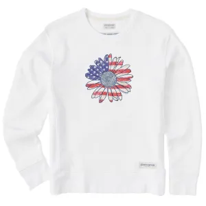 Women's America The Beautiful Daisy Simply True Crew Life is Good