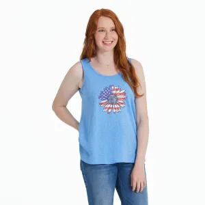 Women's America The Beautiful Daisy Textured Slub Tank Life is Good