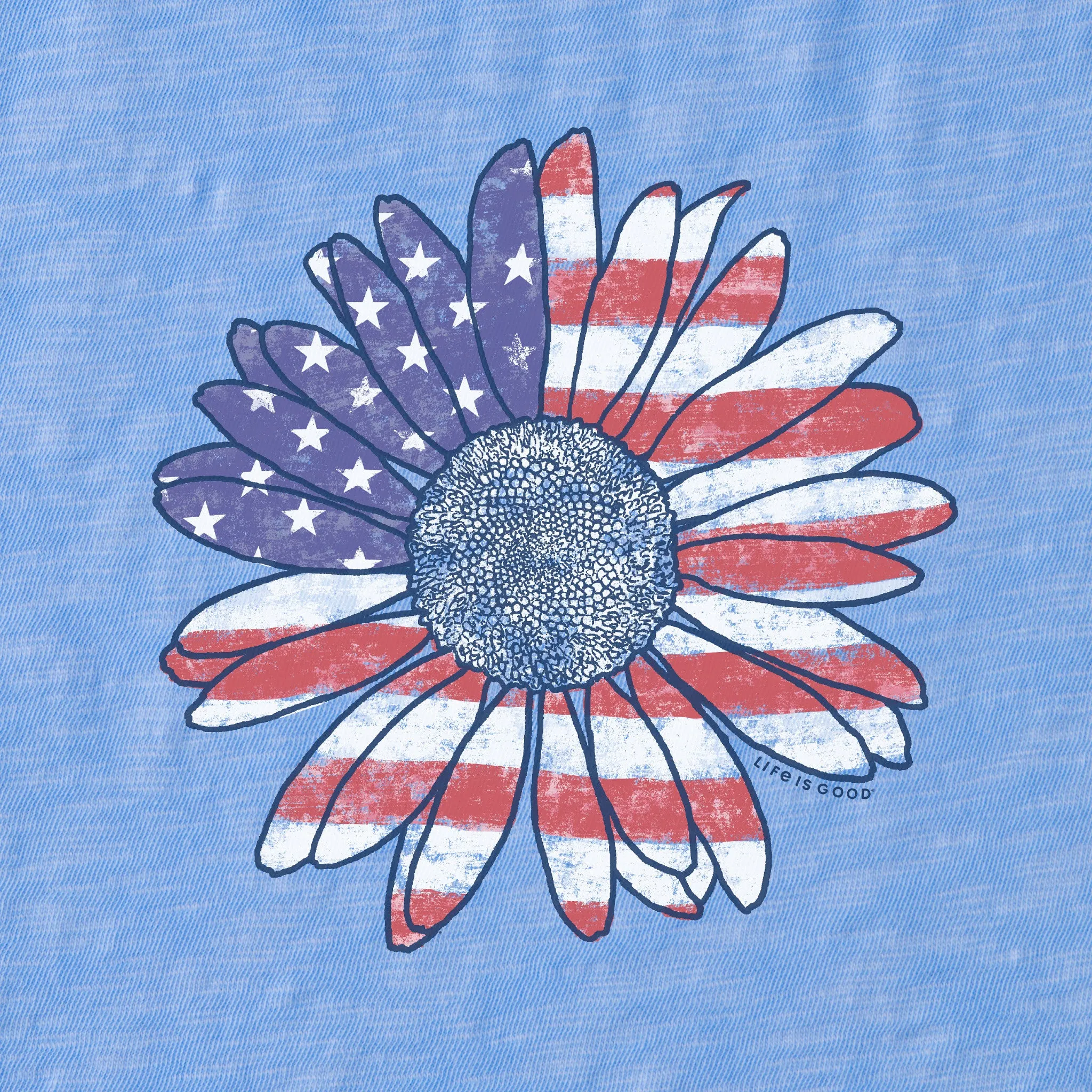 Women's America The Beautiful Daisy Textured Slub Tank Life is Good