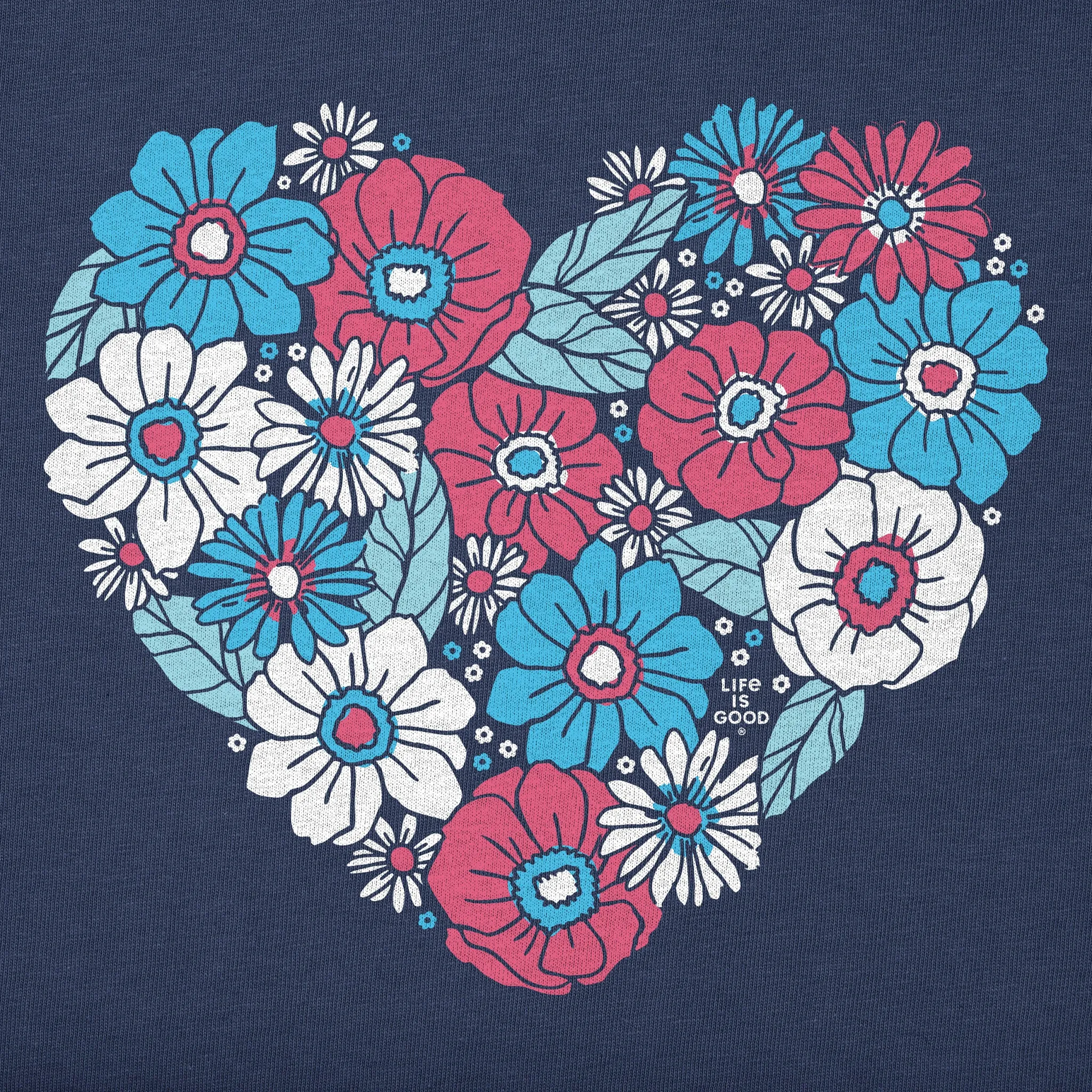 Women's American Flower Heart Crusher Tank Life is Good