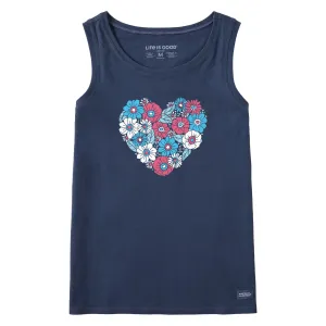Women's American Flower Heart Crusher Tank Life is Good