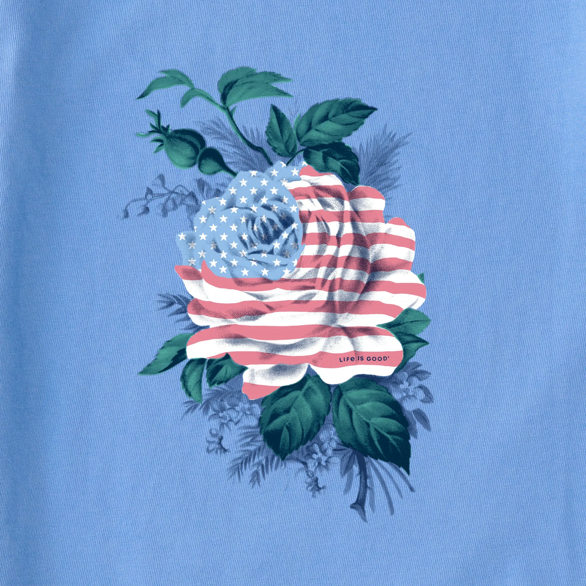 Women's American Rose Short Sleeve Vee Life is Good