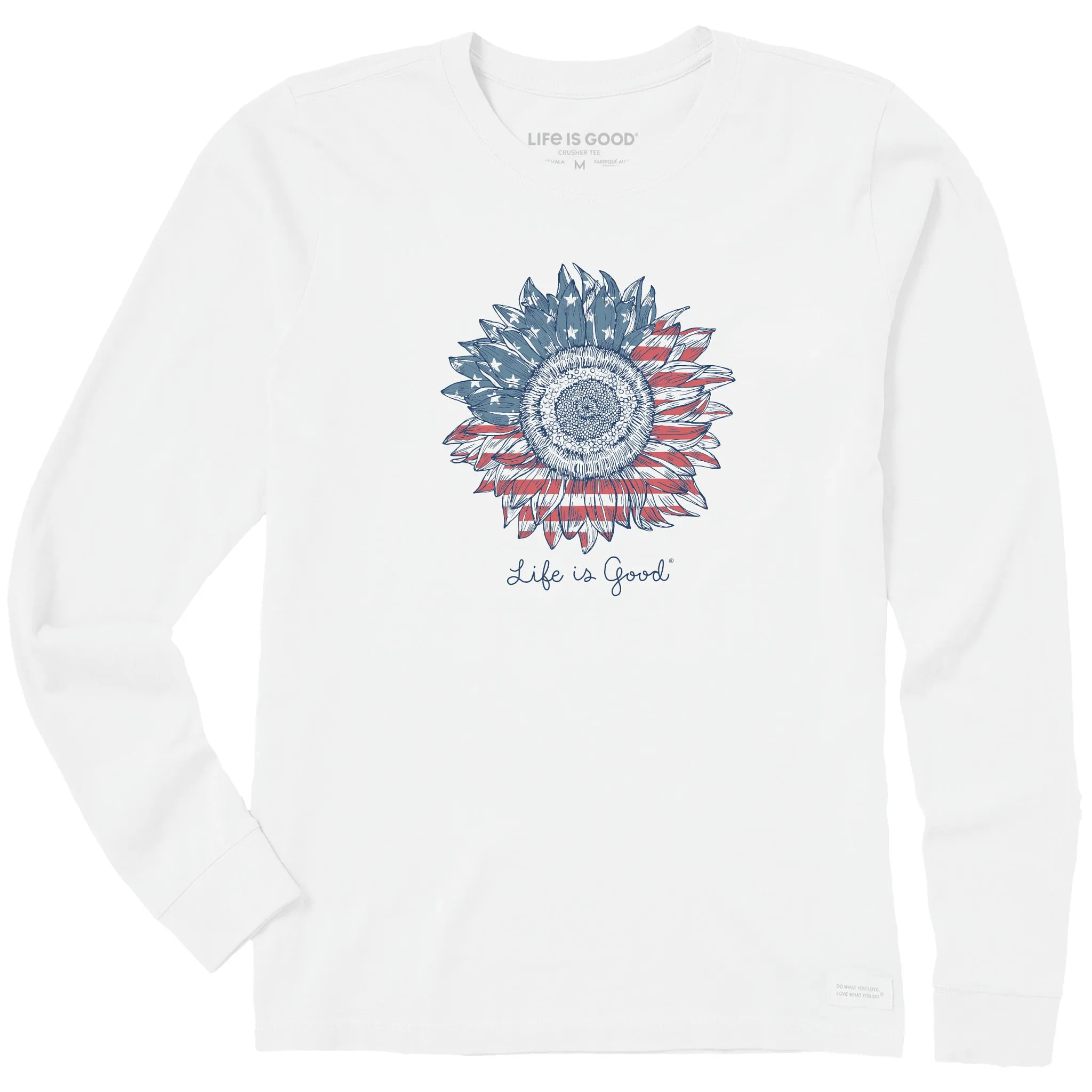 Women's American Sunflower Long Sleeve Crusher Tee Life is Good