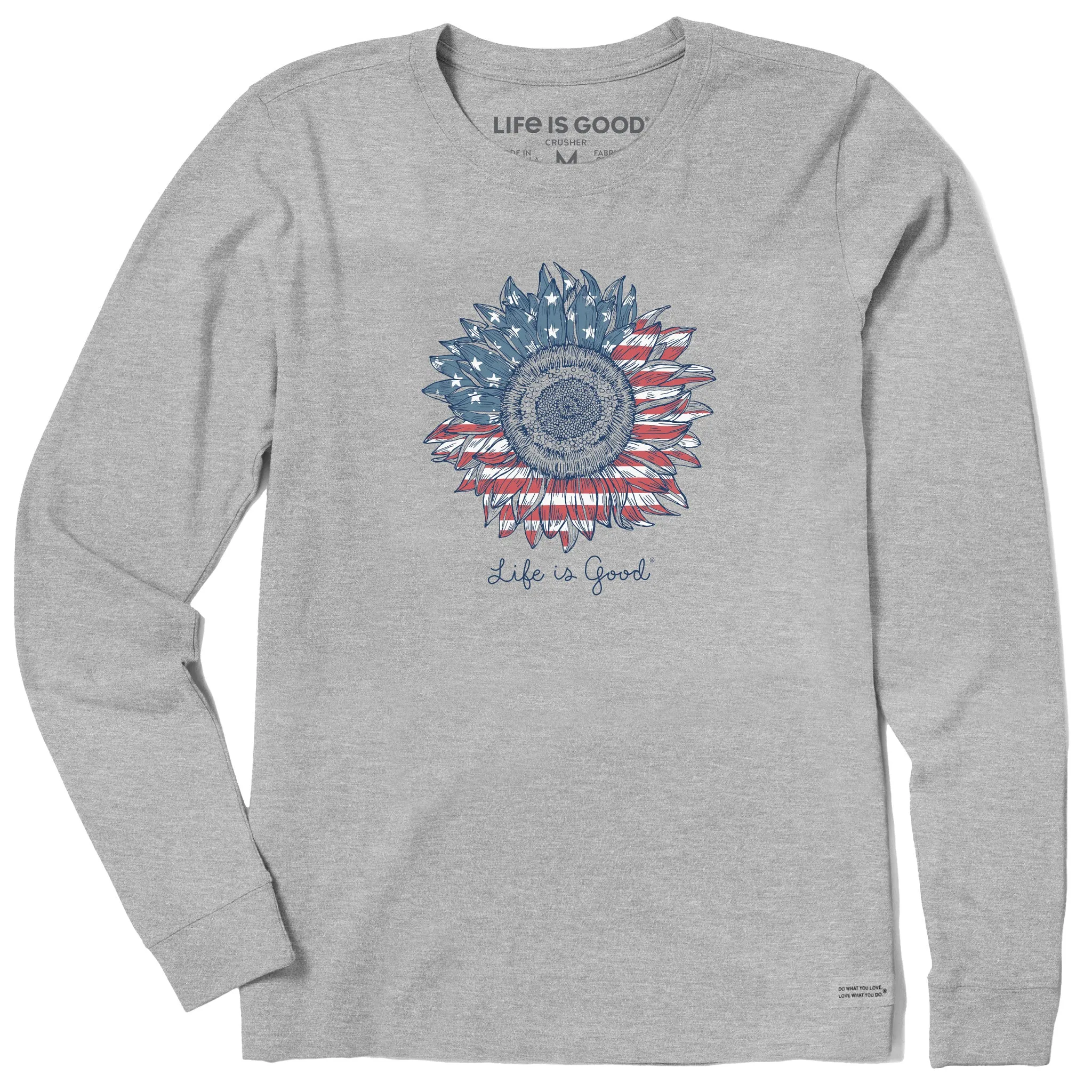 Women's American Sunflower Long Sleeve Crusher Tee Life is Good