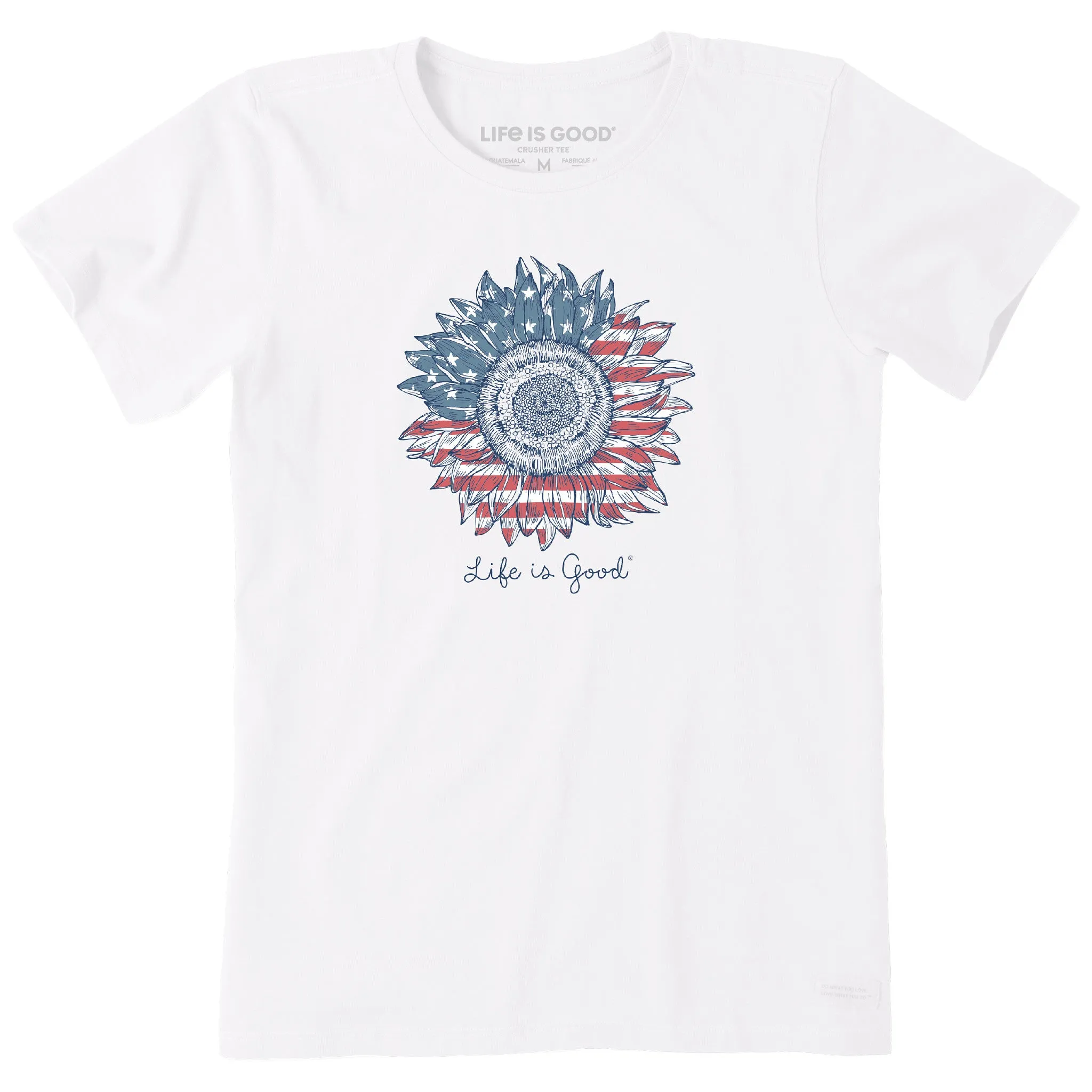 Women's American Sunflower Short Sleeve Crusher Tee Life is Good