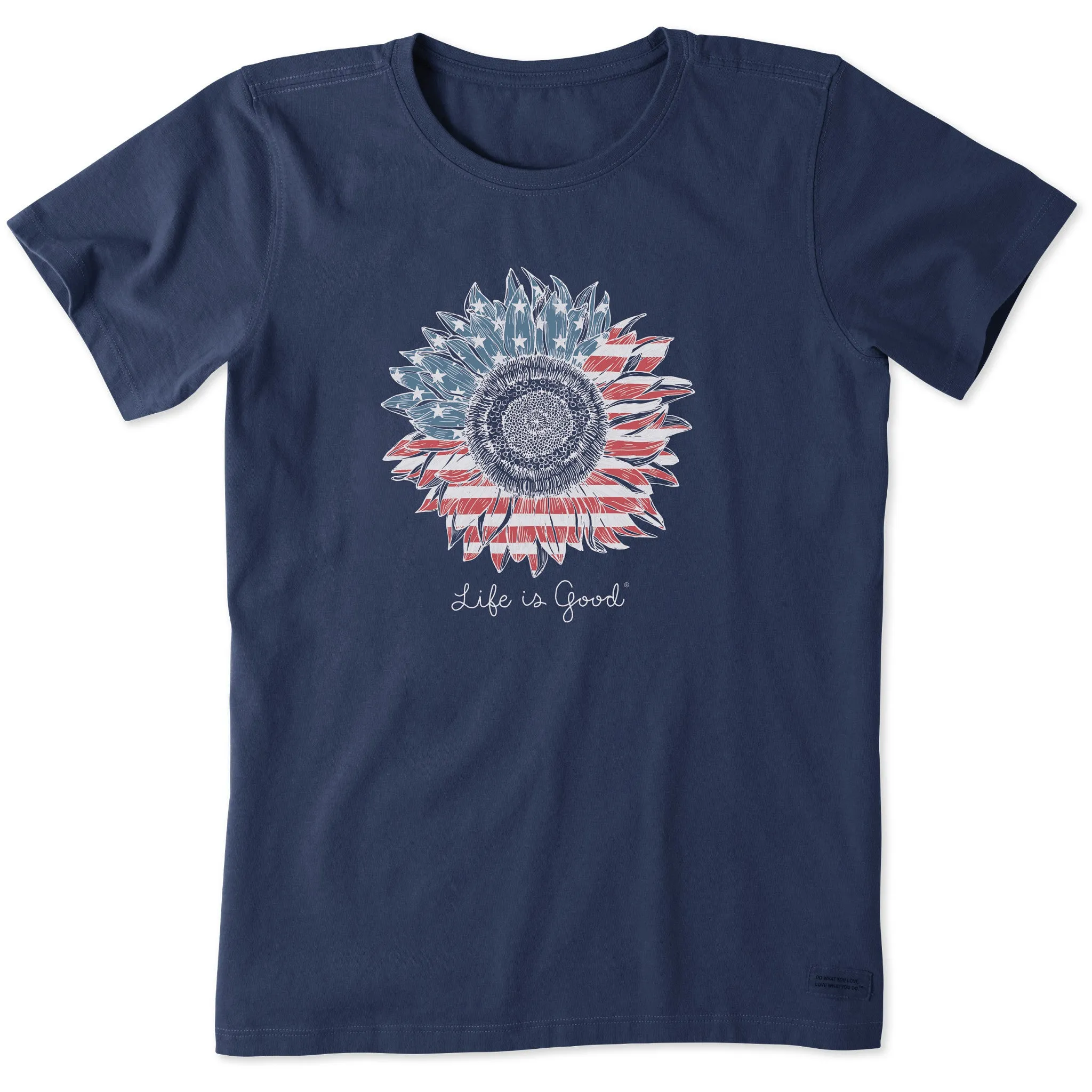 Women's American Sunflower Short Sleeve Crusher Tee Life is Good