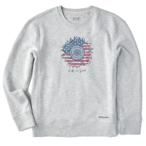Women's American Sunflower Simply True Crew Life is Good