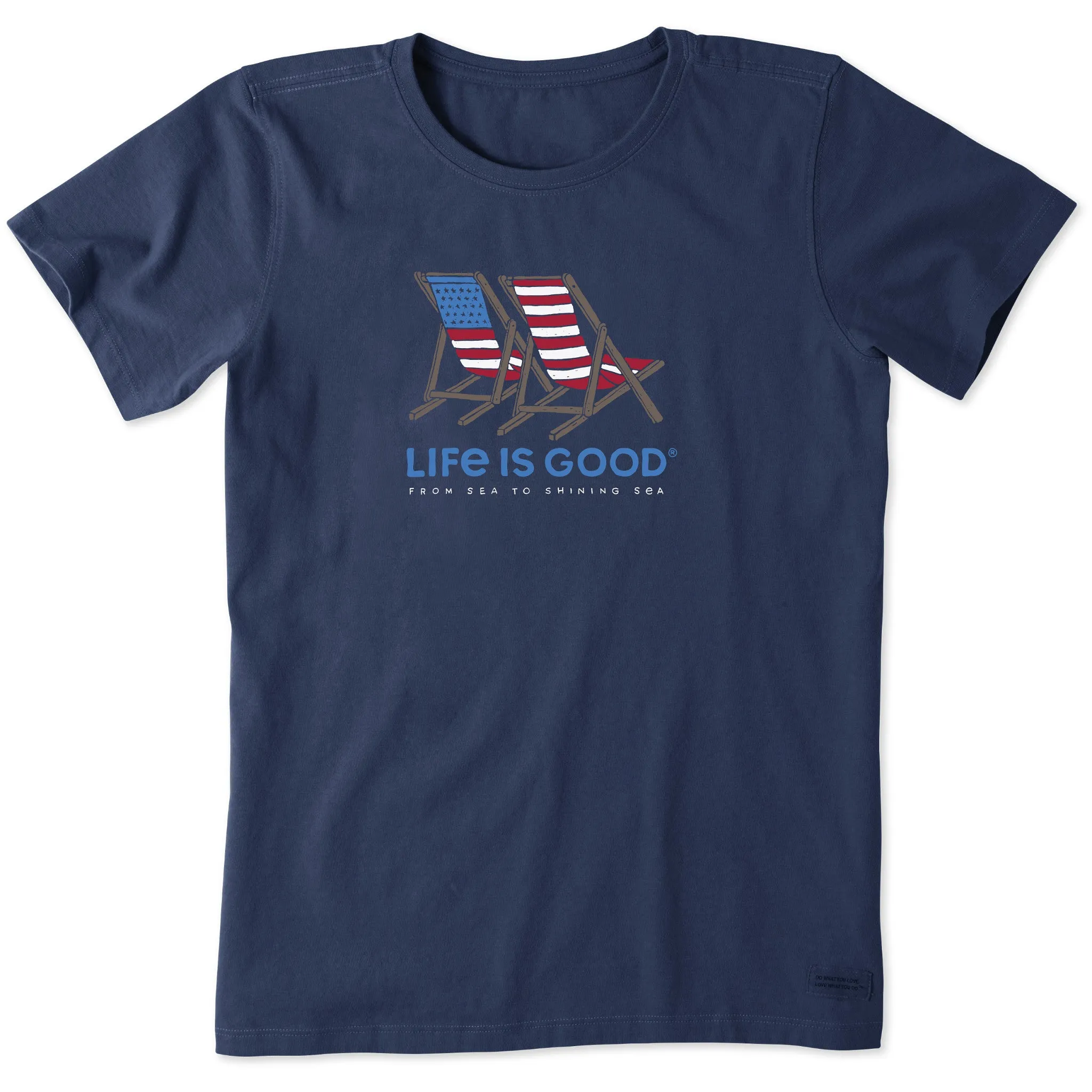 Women's Americana Beach Chairs Short Sleeve Crusher Tee Life is Good