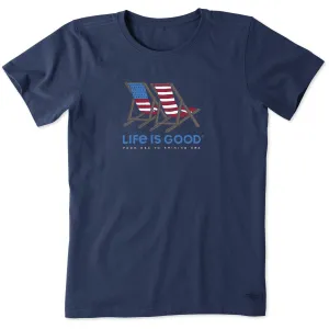Women's Americana Beach Chairs Short Sleeve Crusher Tee Life is Good