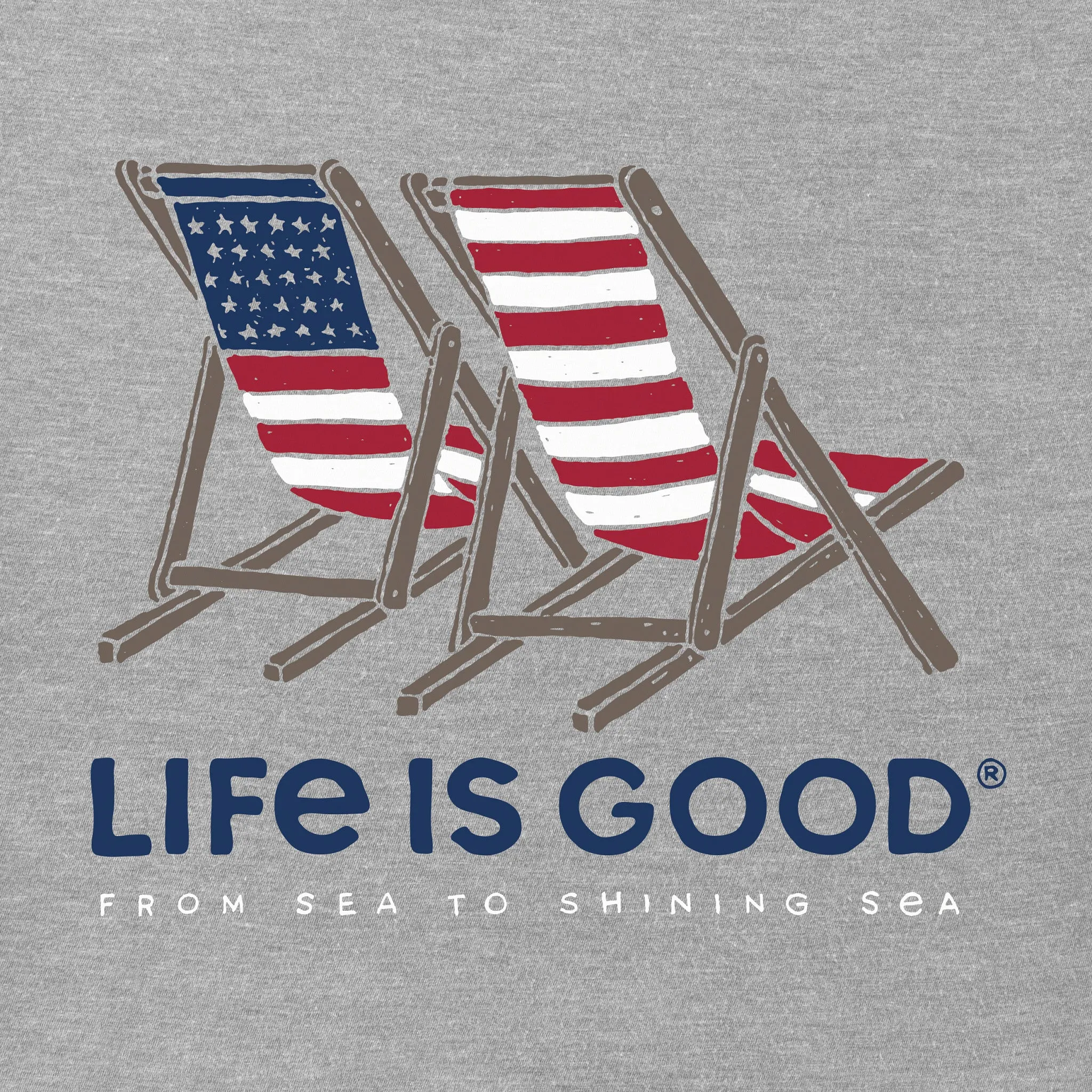 Women's Americana Beach Chairs Short Sleeve Crusher Tee Life is Good