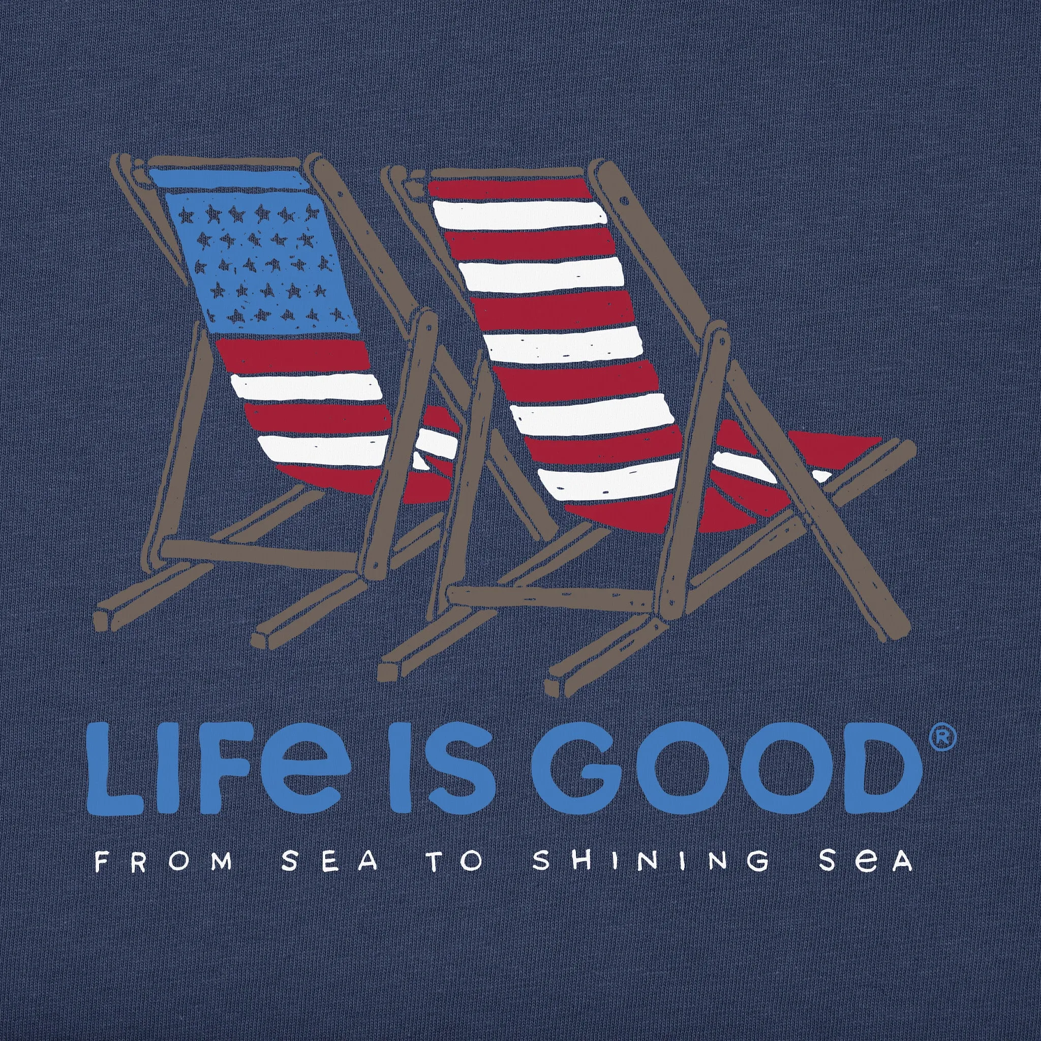 Women's Americana Beach Chairs Short Sleeve Crusher Tee Life is Good