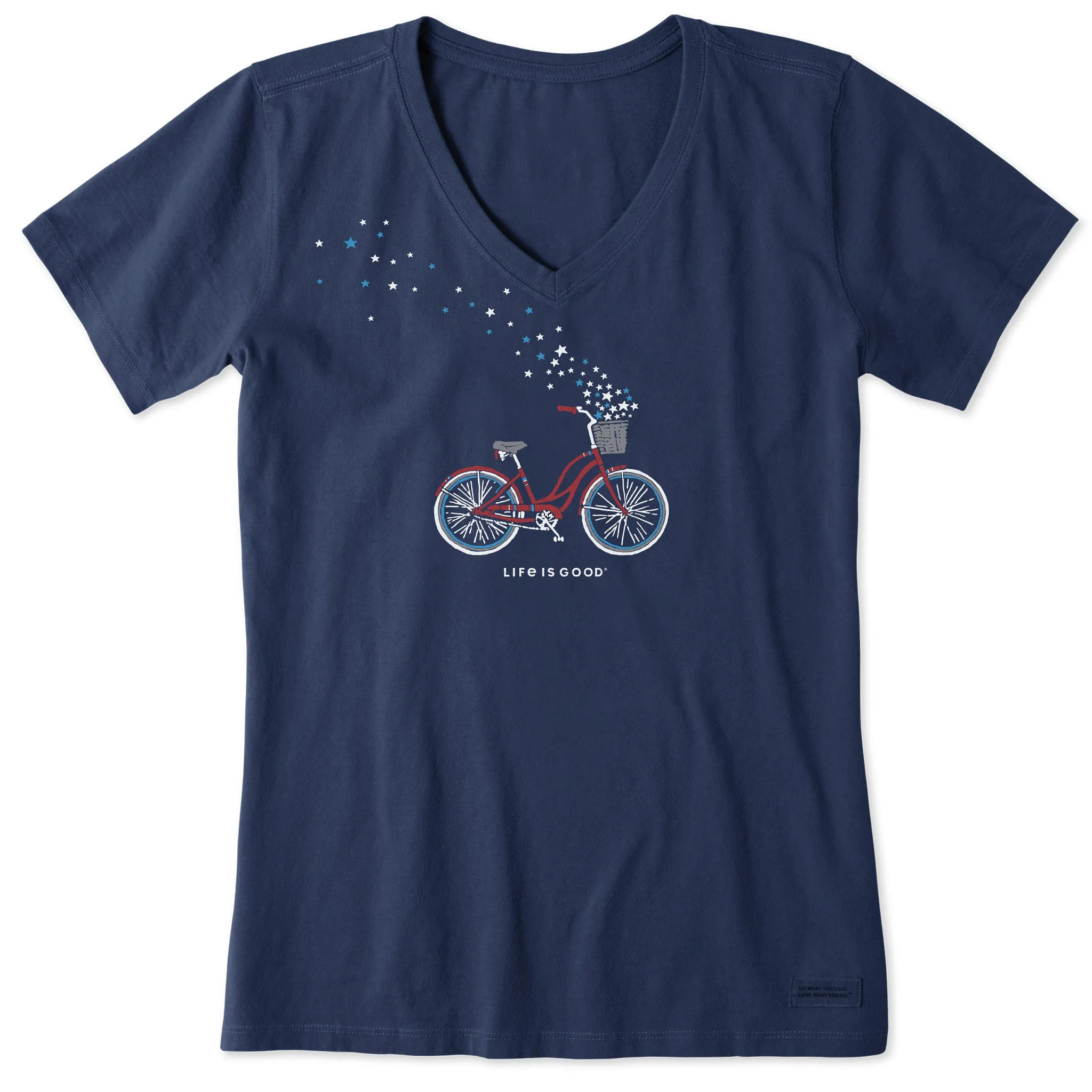 Women's Americana Bike Short Sleeve Crusher Vee Life is Good