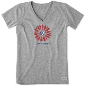 Women's Americana Daisy Short Sleeve Vee Life is Good