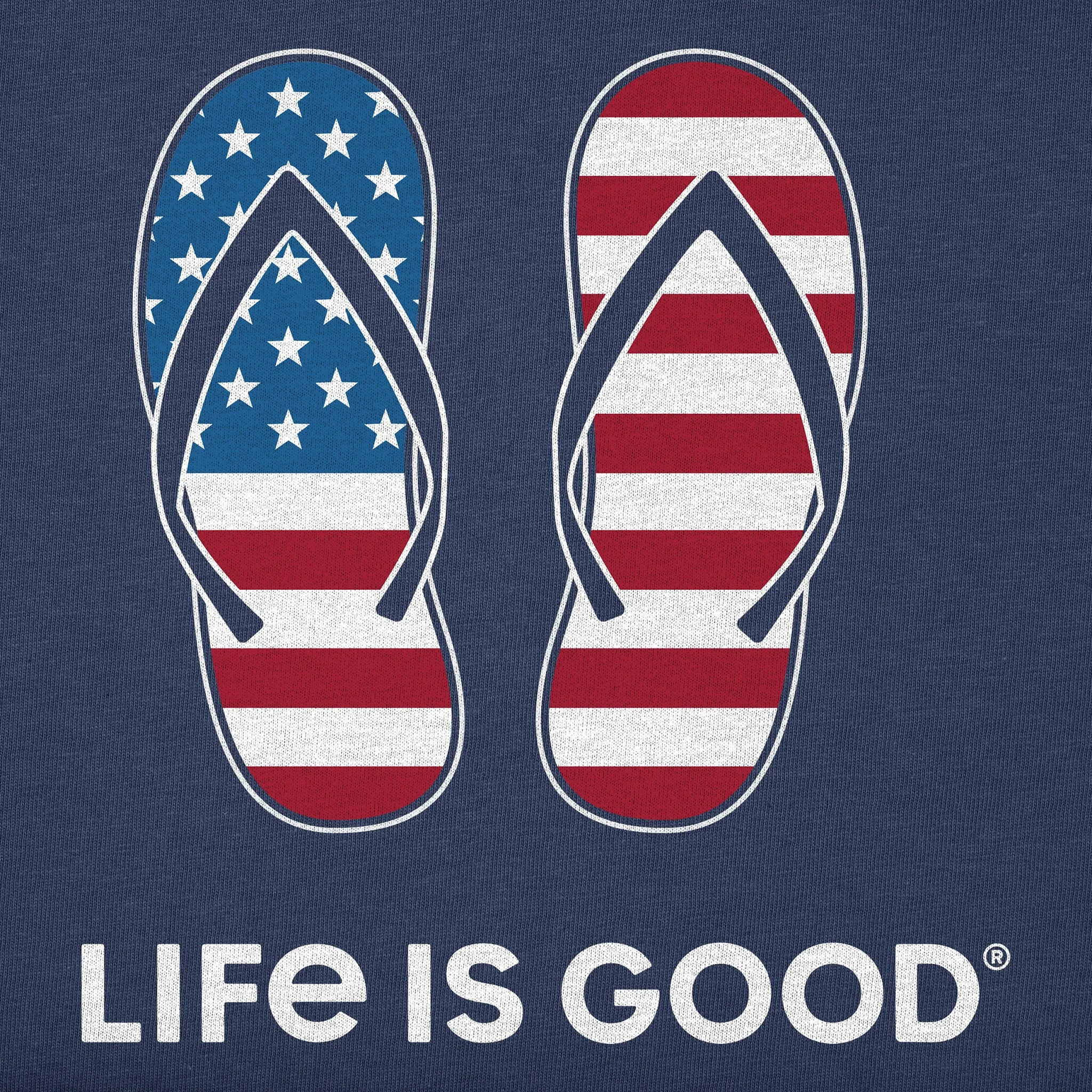 Women's Americana Flip Flops Simply True Fleece Crew Life is Good
