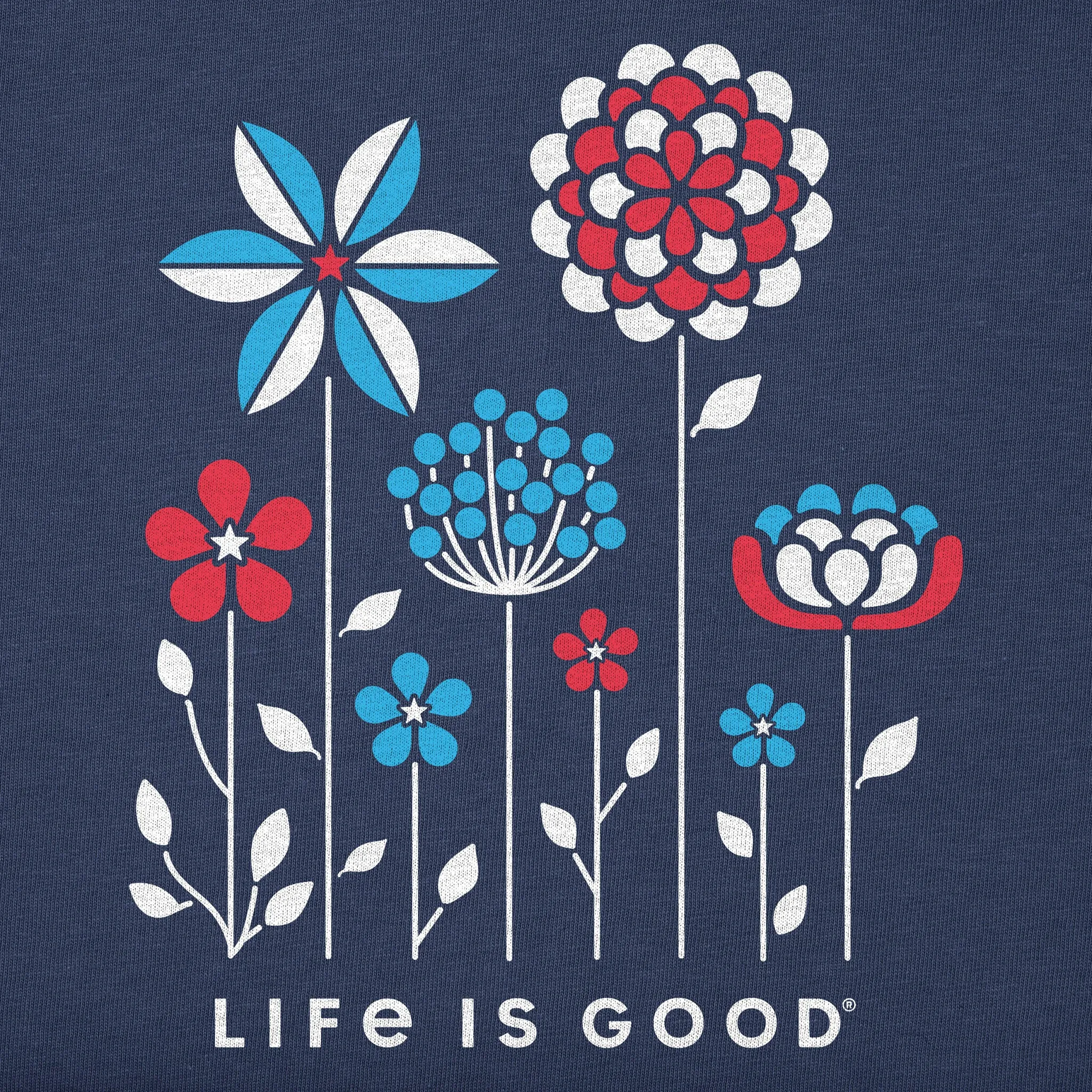 Women's Americana Flowers Crusher Tank Life is Good