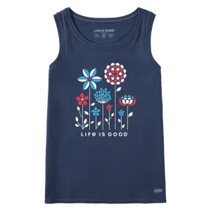 Women's Americana Flowers Crusher Tank Life is Good