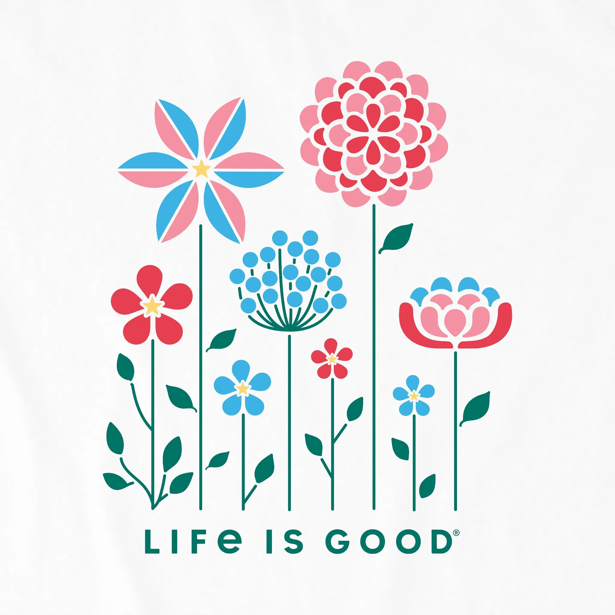 Women's Americana Flowers Simply True Crew Life is Good