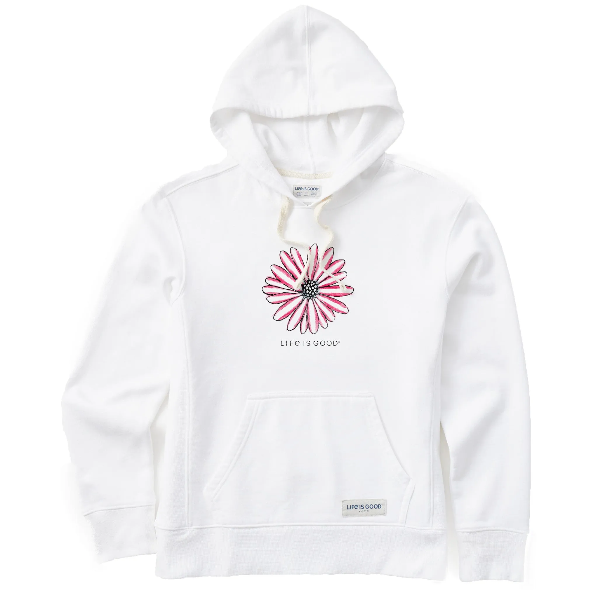 Women's Americana Hand Drawn Daisy Simply True Fleece Hoodie Life is Good