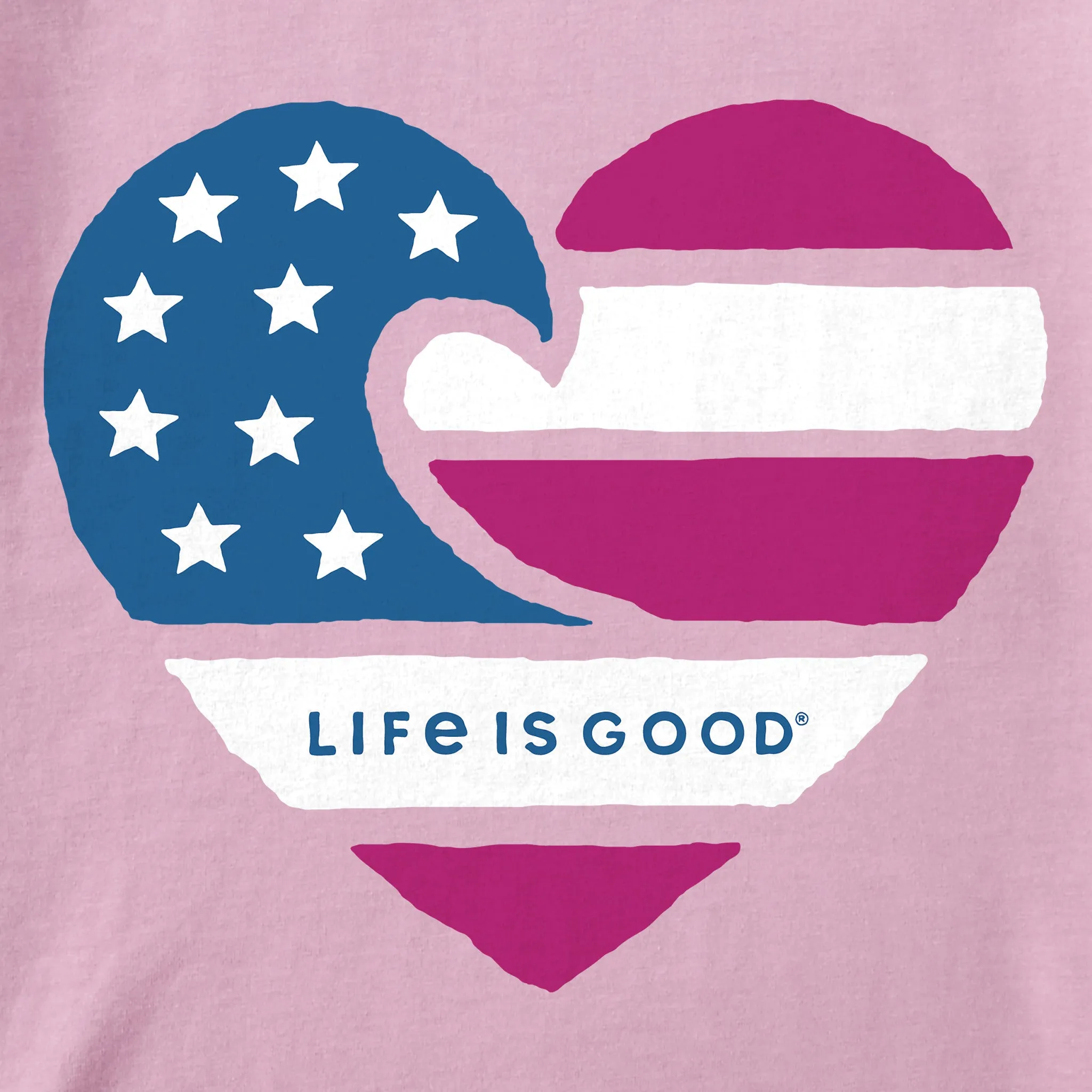 Women's Americana Wave Heart Crusher Tank Life is Good