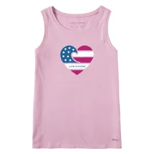 Women's Americana Wave Heart Crusher Tank Life is Good