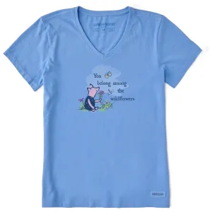 Women's Among the Wildflowers P Short Sleeve Crusher Vee Life is Good