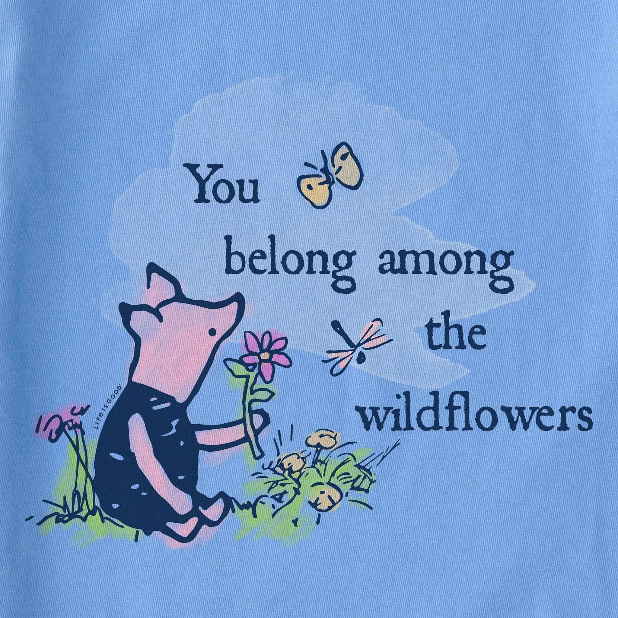 Women's Among the Wildflowers P Short Sleeve Crusher Vee Life is Good