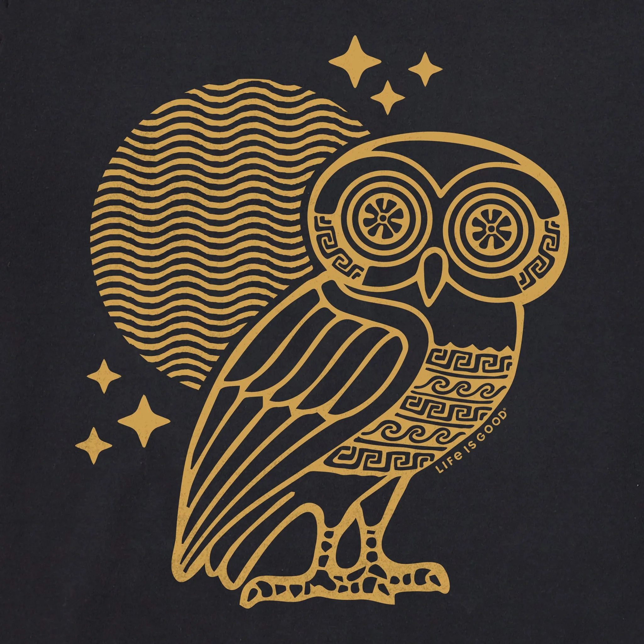 Women's Ancient Greek Owl Short Sleeve Crusher Tee Life is Good