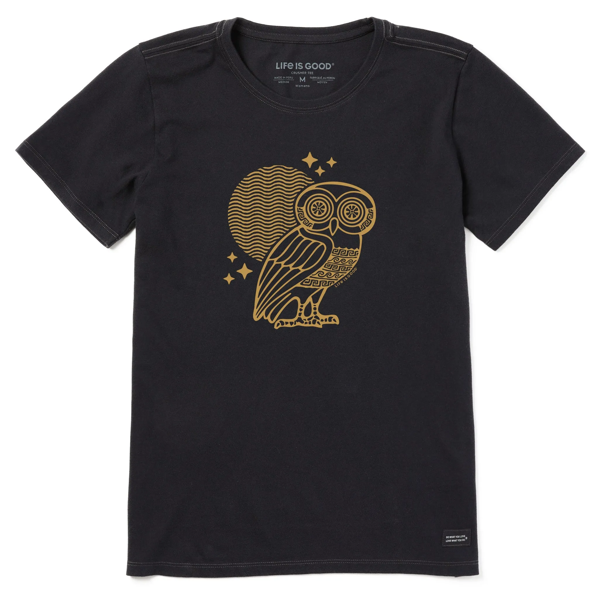 Women's Ancient Greek Owl Short Sleeve Crusher Tee Life is Good