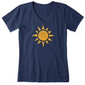 Women's Ancient Sun Short Sleeve Crusher Vee Life is Good