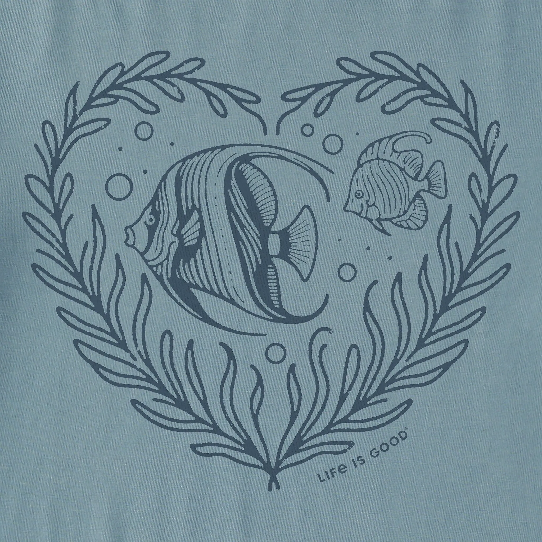 Women's Angelfish Heart Short Sleeve Crusher Vee Life is Good